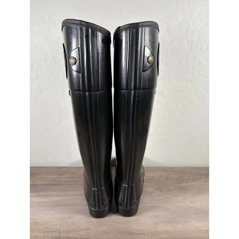 HUNTER Sandhurst Carlyle Rain Boots Black W25251 Women's Size EU 36 US 5‎ -